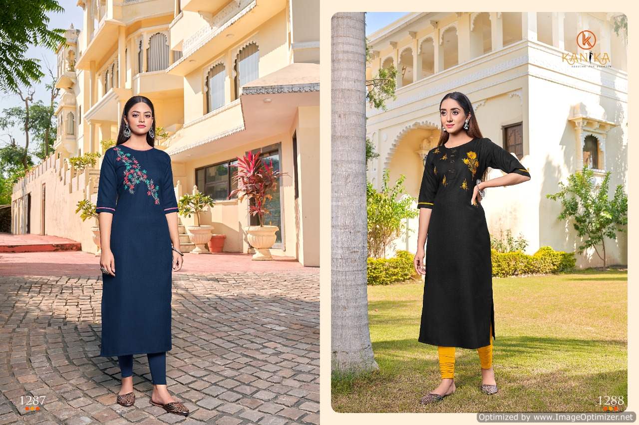 Kanika Aditi 11 Latest Fancy Ethnic Wear Silk Embroidery Kurti Collection